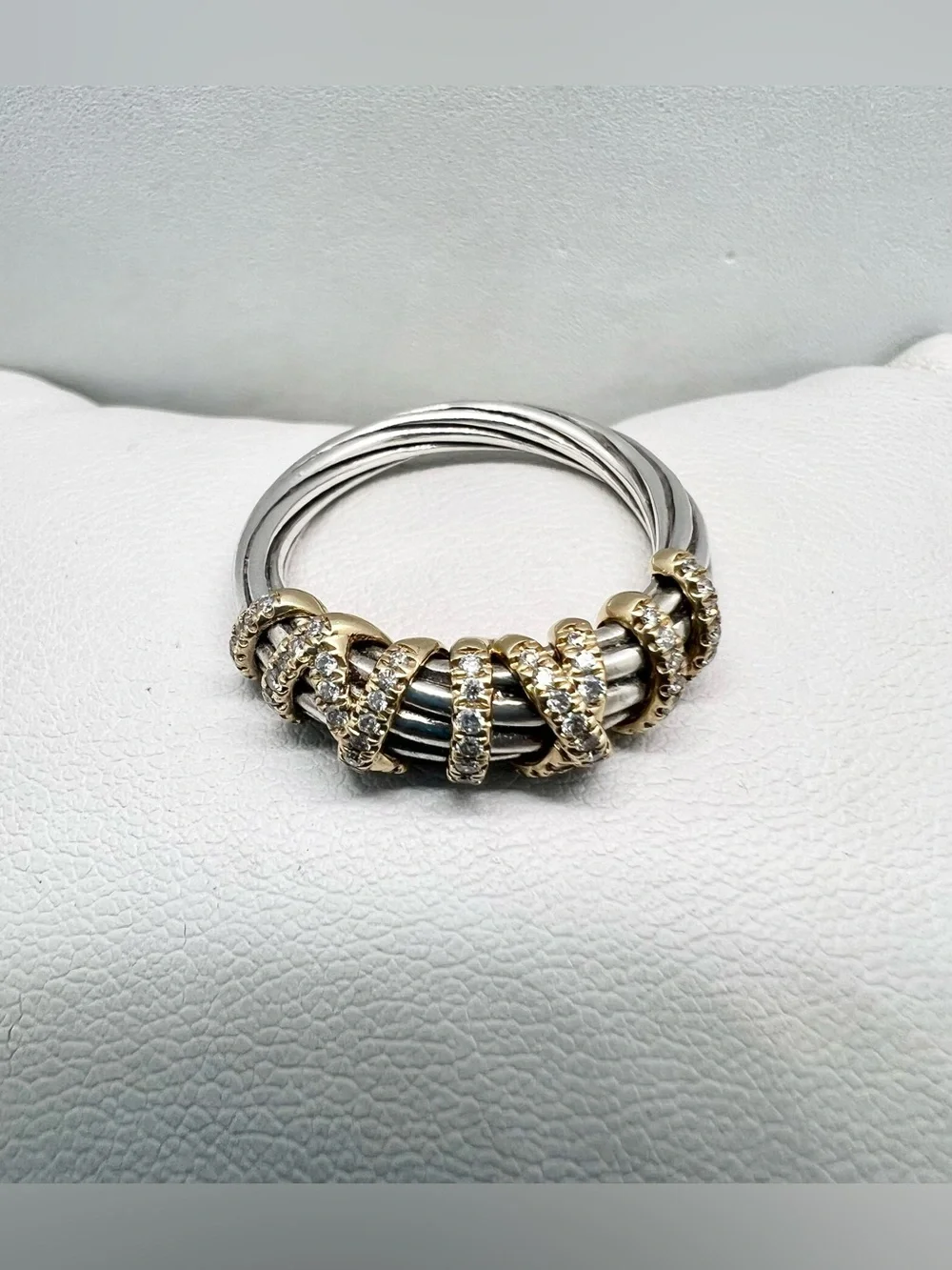 David Yurman Helena Ring Sterling Silver with 18K Yellow Gold and Diamonds